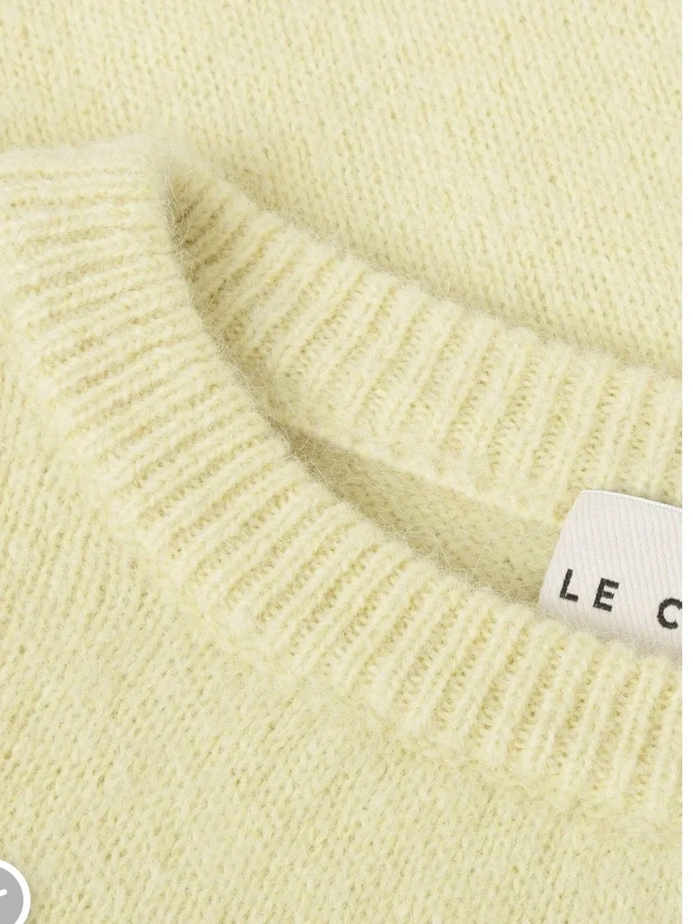 Lemon Crewneck Sweater - Soft Pale Yellow